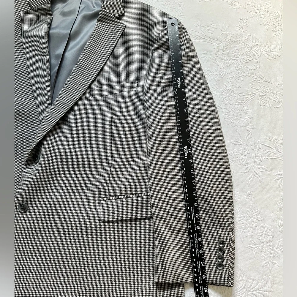 Jean Paul Germain Sport Coat LONDON Blazer Men’s 54R Gray Wool Houndstooth